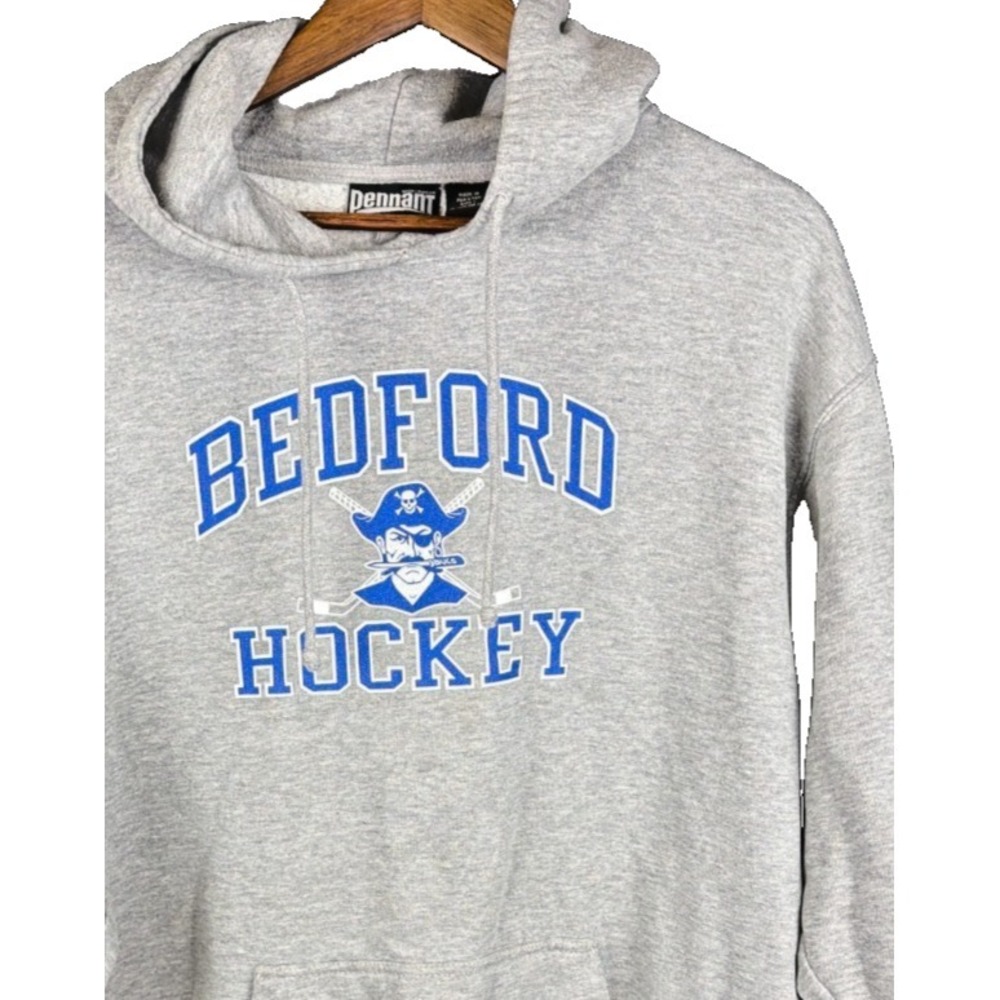 Pennant Sportswear Bedford Hockey Bucs Pullover Hoodie‎ Sweatshirt Large Grey